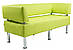 Диван Flay Office двійка зі спинкою та підлокітниками 1550х650х750 Зелений, фото 2