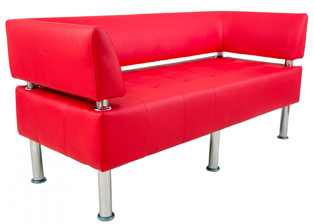 Диван Flay Office двійка зі спинкою та підлокітниками 1550х650х750 Червоний, фото 1