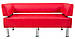 Диван Flay Office двійка зі спинкою та підлокітниками 1550х650х750 Червоний, фото 2