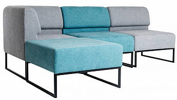 Диван Модульний Lounge Блакитний + Сірий