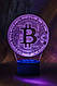 3d-світильник Биткоин bitcoin, 3д-нічник, кілька підсвічувань (bluetooth), фото 4