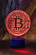 3d-світильник Биткоин bitcoin, 3д-нічник, кілька підсвічувань (bluetooth), фото 3