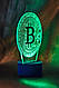 3d-світильник Биткоин bitcoin, 3д-нічник, кілька підсвічувань (bluetooth), фото 5
