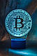 3d-світильник Биткоин bitcoin, 3д-нічник, кілька підсвічувань (bluetooth), фото 6