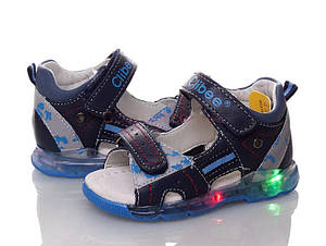 Босоніжки для хлопчиків із підсвіткою Clibee розміри 22 23