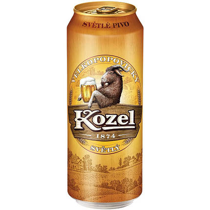 Пиво Velkopopovicky Kozel Premium світле фільтроване 4.6% 0.5 л., фото 1