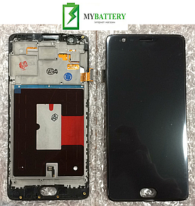 Дисплей (LCD) OnePlus 3 (A3003)/ 3T A3010 TFT із сенсором чорний + рамка