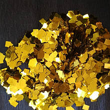 Аксесуари для свята конфеті квадратики 5мм золото 100 грам