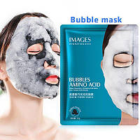 Очищающая тканевая кислородная маска для лица IMAGES BUBBLES MASK AMINO ACID с аминокислотами коллагена и бамб