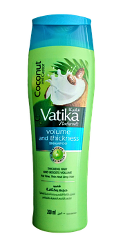 Шампунь Ватіка, Vatika для додання об'єму і густини волосся з кокосом, касторовою олією і хною 200gm