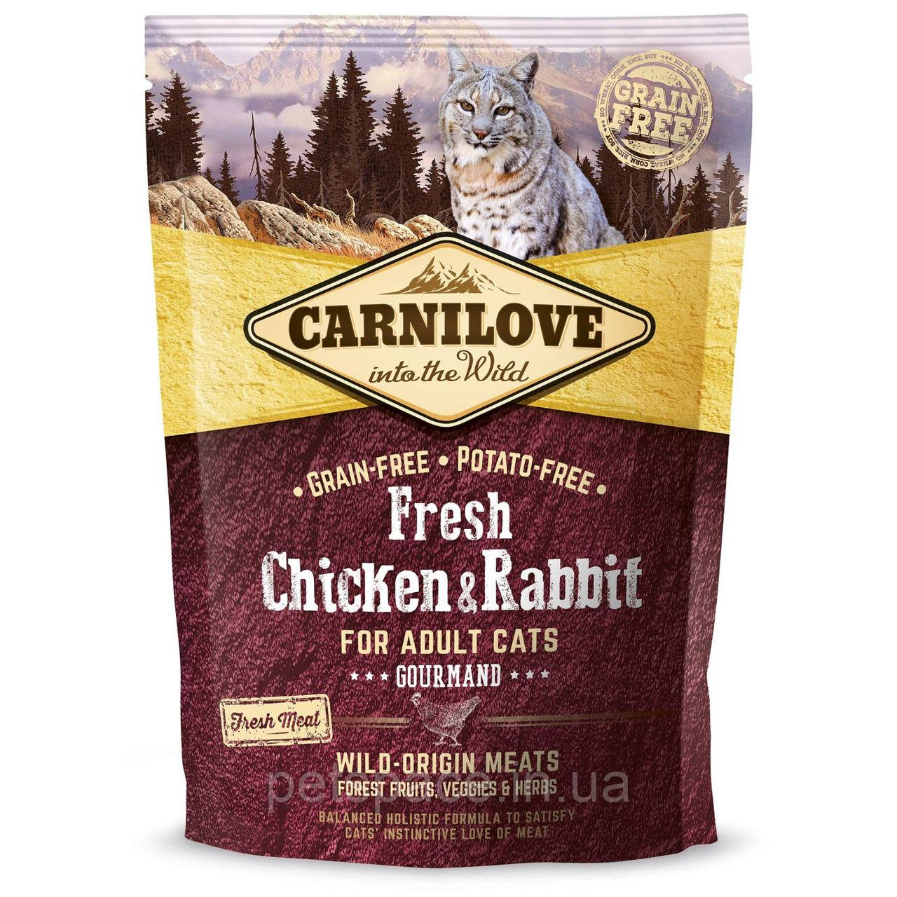 Корм Carnilove Cat Fresh Chicken&Rabbit (Карнілав з куркою і кроликом для дорослих кішок), 400г.