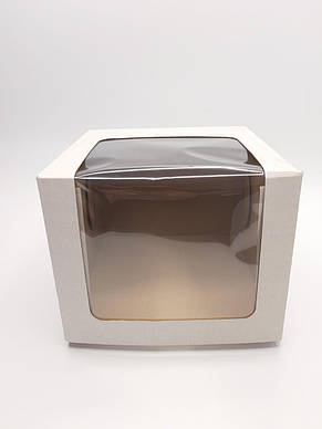 Коробка картонна для торта з панорамним вікном 210*210*180, фото 2