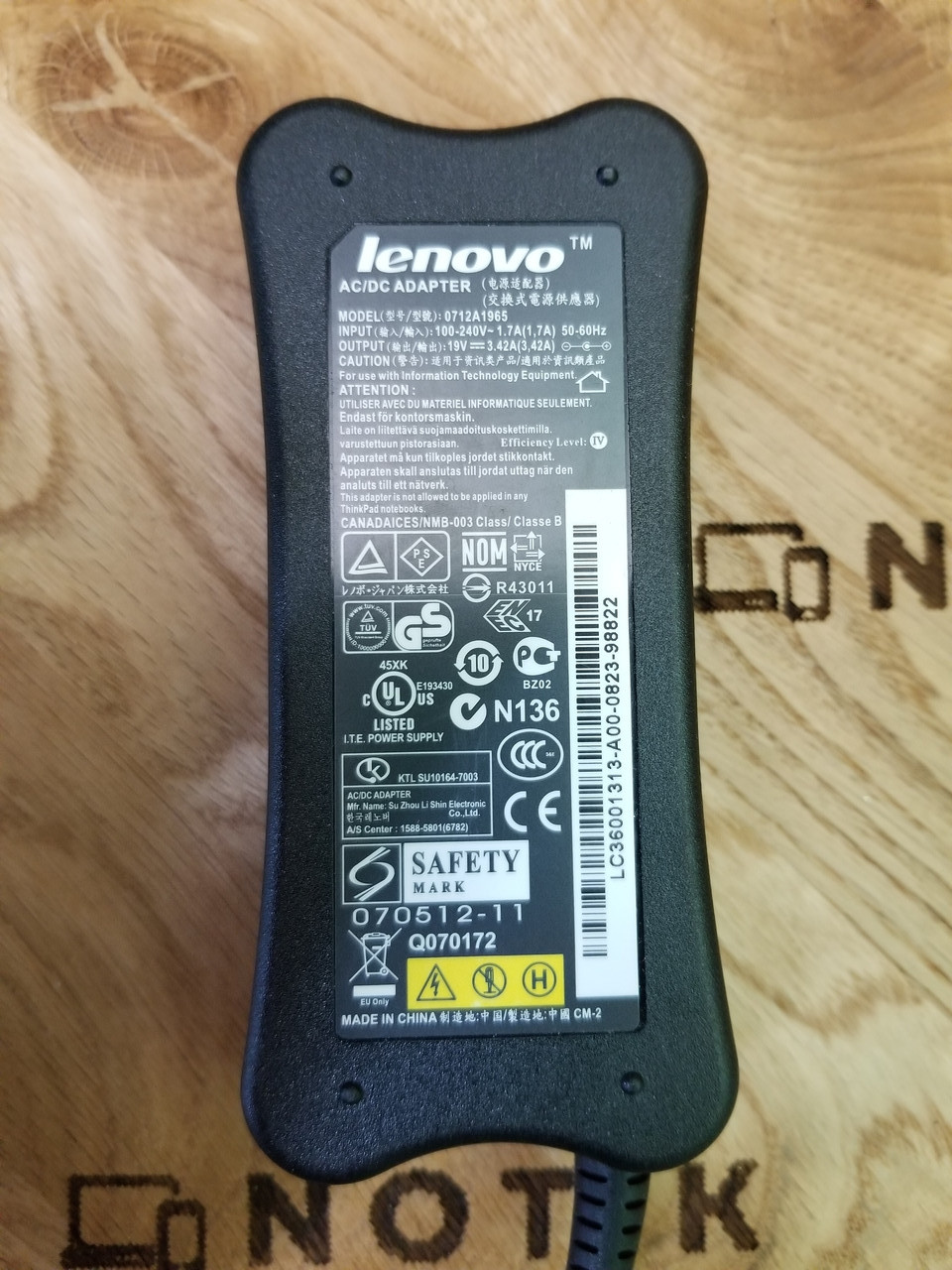 Блок живлення для ноутбука Lenovo 65 W 19 V 3.42 A 5.5x2.5 mm (0712a1965) ОРИГИНАЛ