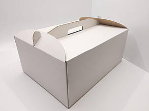 Коробка картонна з ручками для перевезення тортів 310х410х180 мм