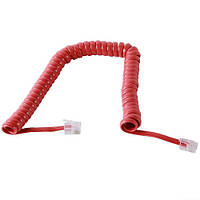 Телефонный витой шнур, трубочный, 4р4с, 3.5м, красный