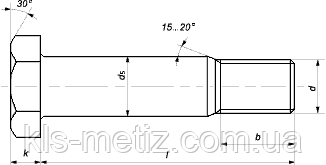 Болты с шестигранной головкой с резьбой на части стержня для стальных конструкций