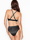 Купальник з високою талією Victoria's Secret р. M, Чорний Люрекс, фото 3