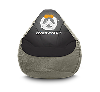 Кресло мешок "Overwatch. Logo. Grey" Флок