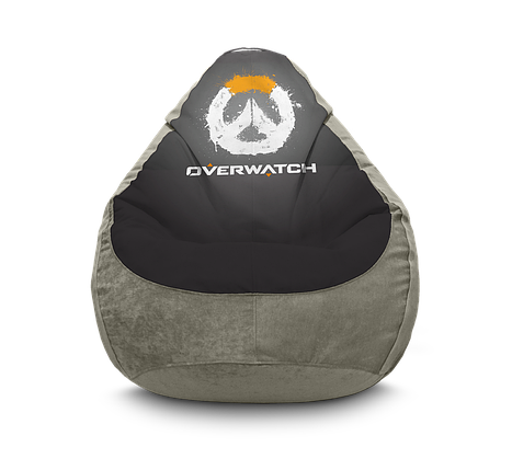 Крісло Груша "Overwatch. Logo. Grey" Флок XL (80х110 см), фото 2