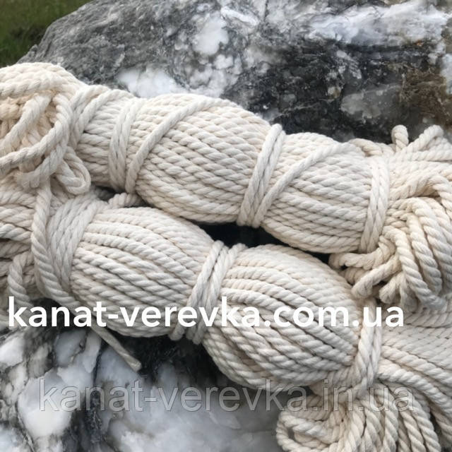 6 мм - 50 м. Канат бавовняний (х.б), фото 1