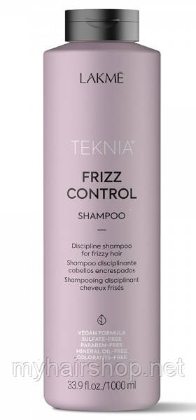 Шампунь для выпрямления волос LAKME Teknia Frizz Control 1000 мл - фото 1 - id-p177596194