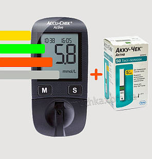Глюкометр Акку Чек Актив - Accu Chek Active+60 тест-смужок, фото 1