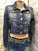 Пиджак женский джинсовый укороченный со звездой