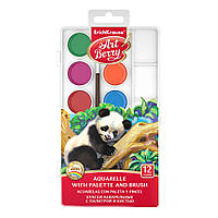 Краски акварельные медовые 12 цветов с палитрой и кисточкой Art Berry EK 41726