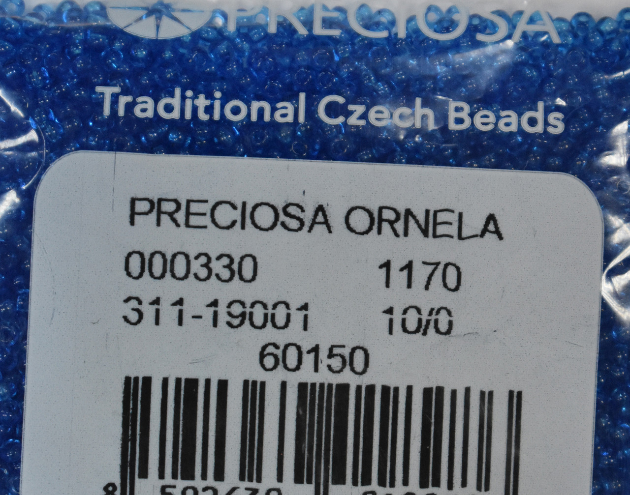 Бісер Preciosa 10/0 колір 60150 блакитний 5г, фото 1