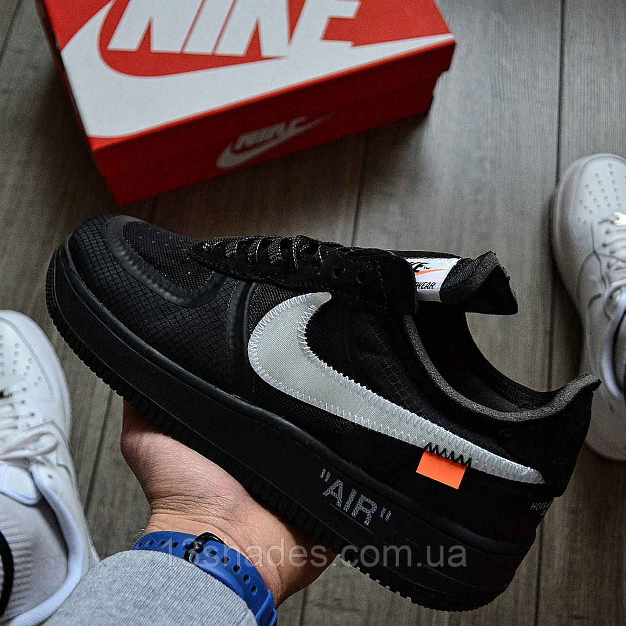 Кросівки чоловічі Off-White Air Force 1 Black Топ якість Київ, фото 1