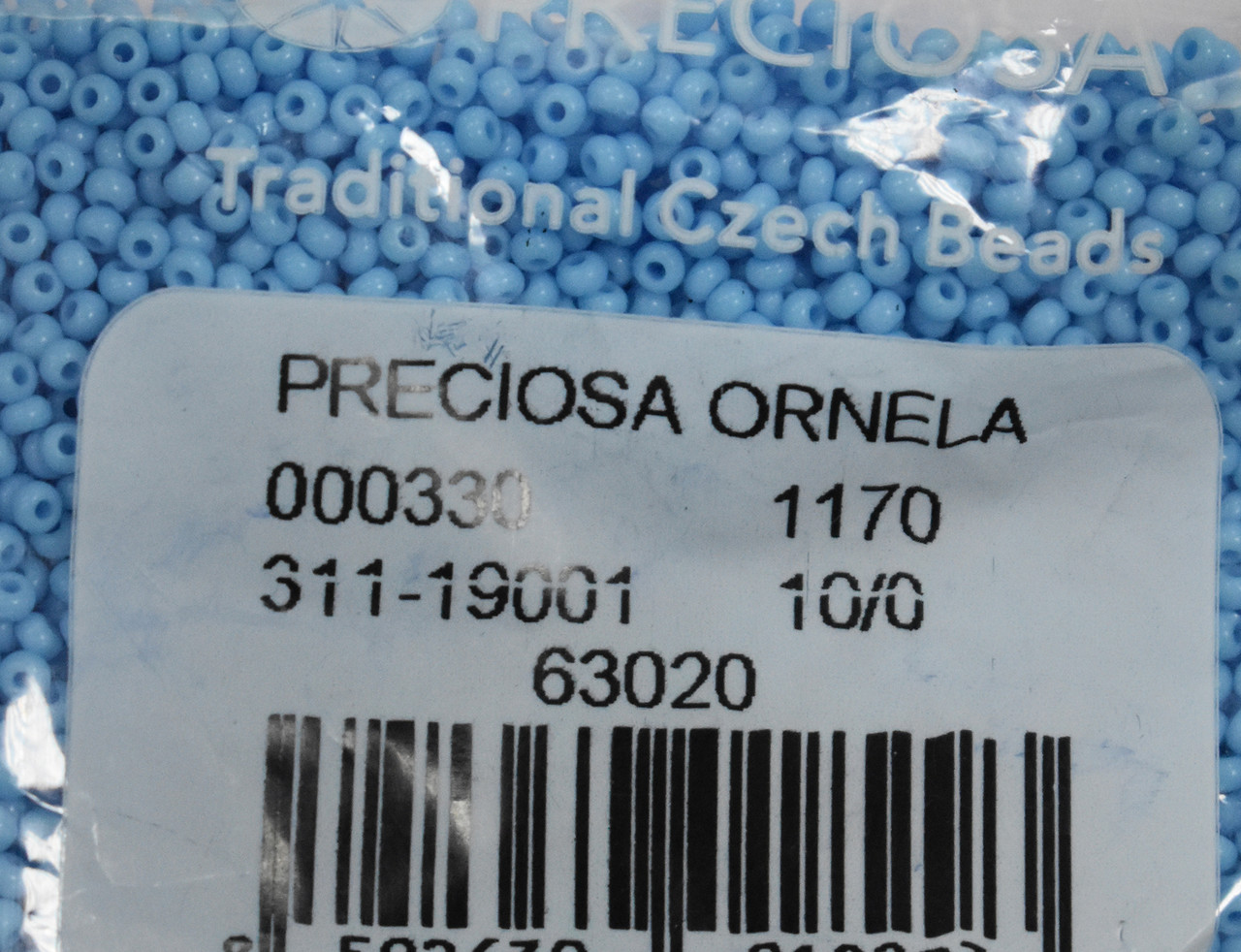 Бісер Preciosa 10/0 колір 63020 блакитний 5г, фото 1