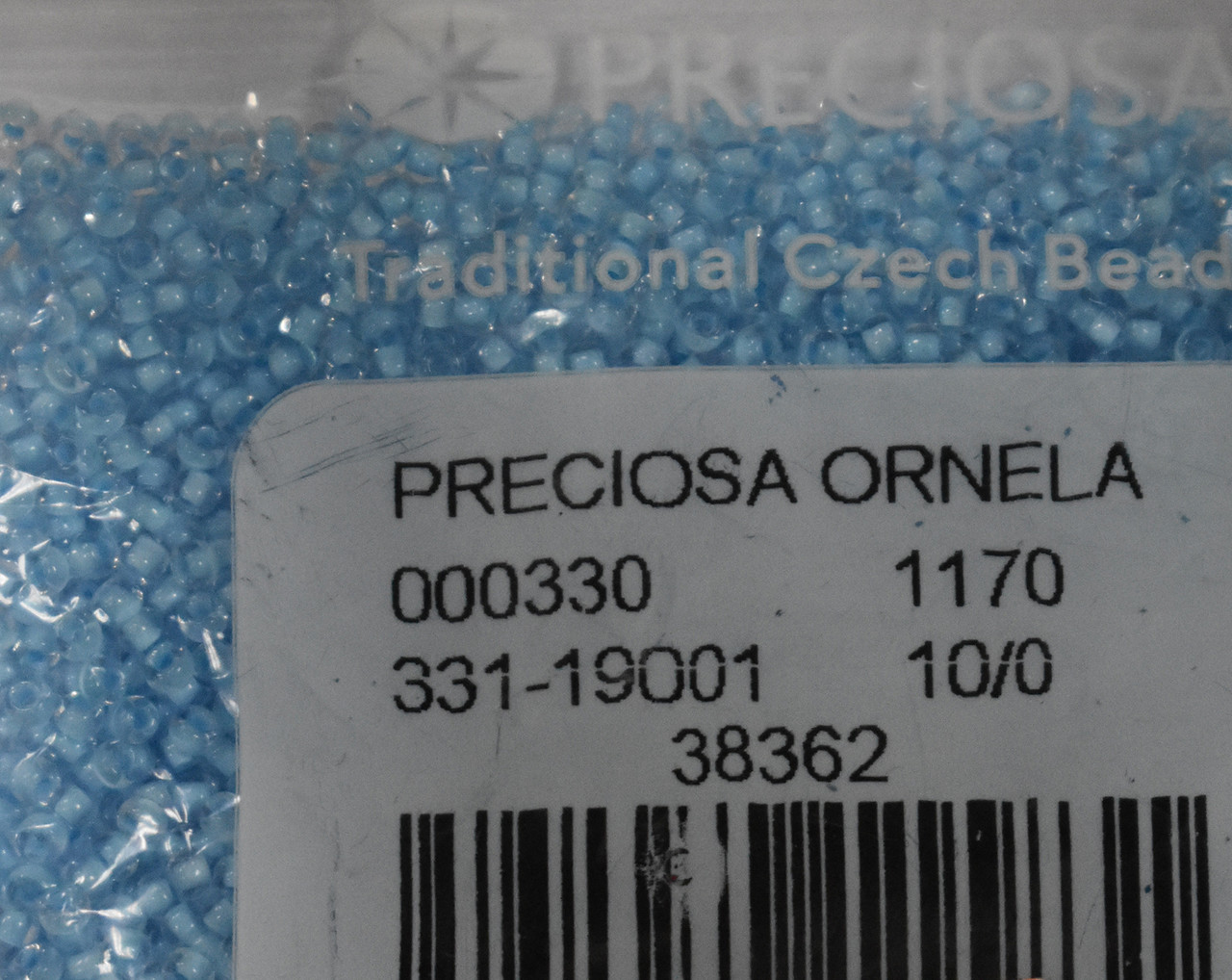 Бісер Preciosa 10/0 колір 38362 блакитний 10г, фото 1