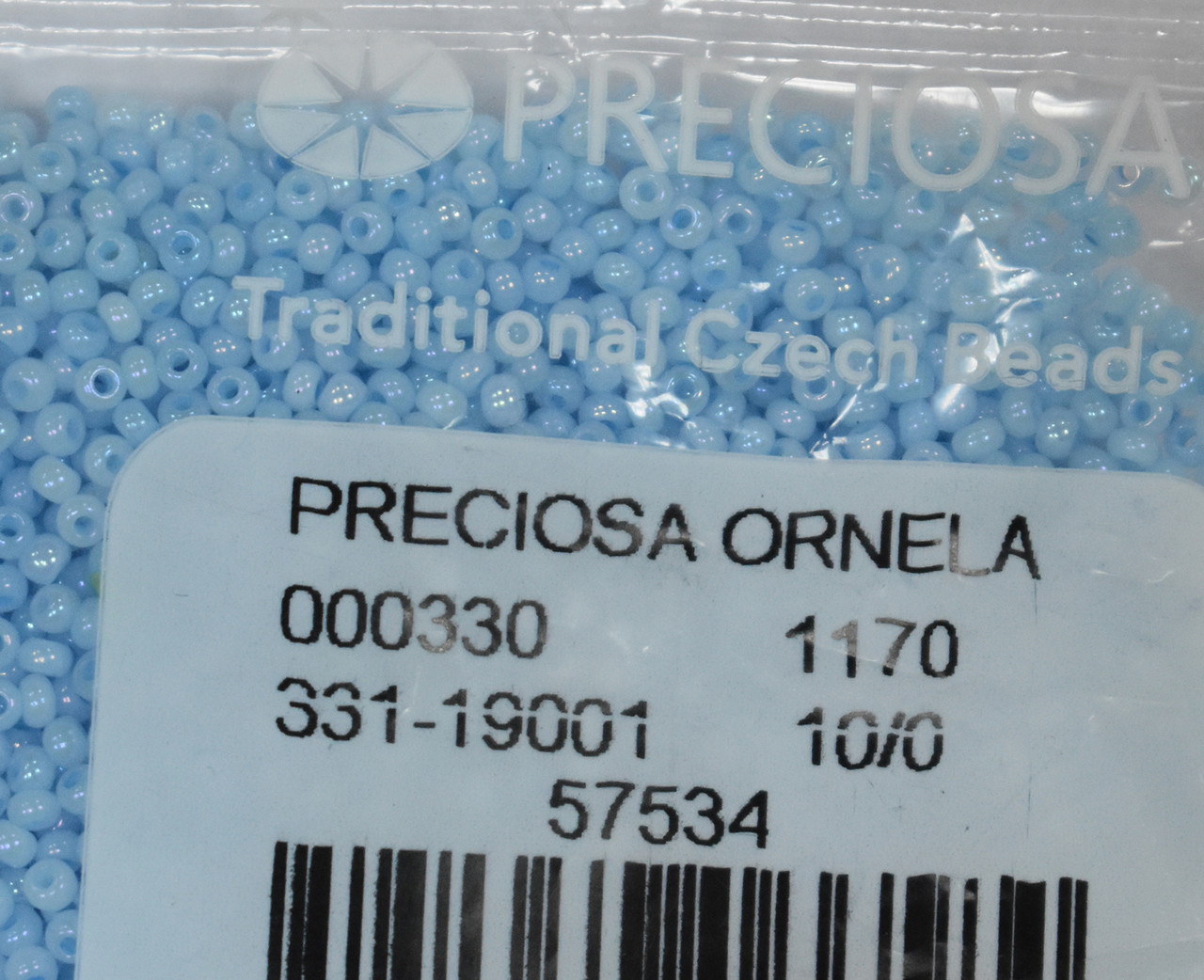 Бісер Preciosa 10/0 колір 57534 блакитний 5г, фото 1