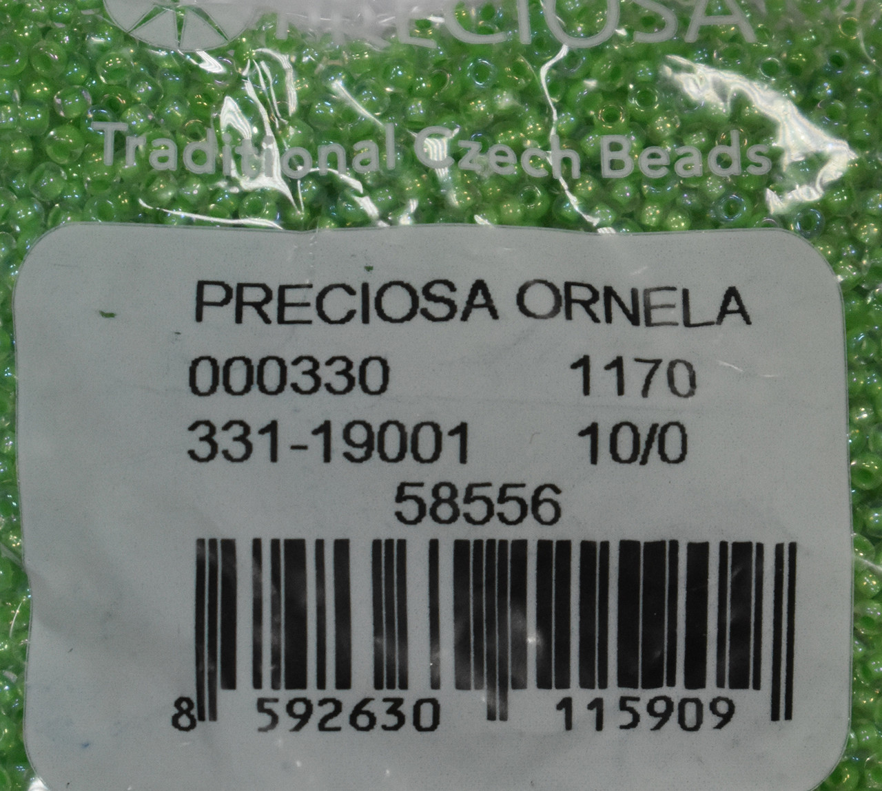 Бісер Preciosa 10/0 колір 58556 салатовий 10г, фото 1