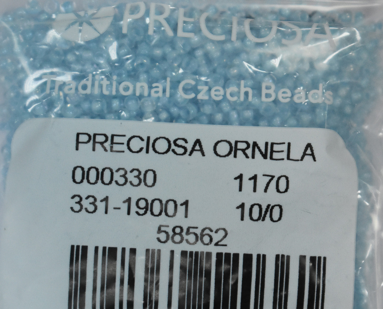 Бісер Preciosa 10/0 колір 58562 блакитний 5г, фото 1