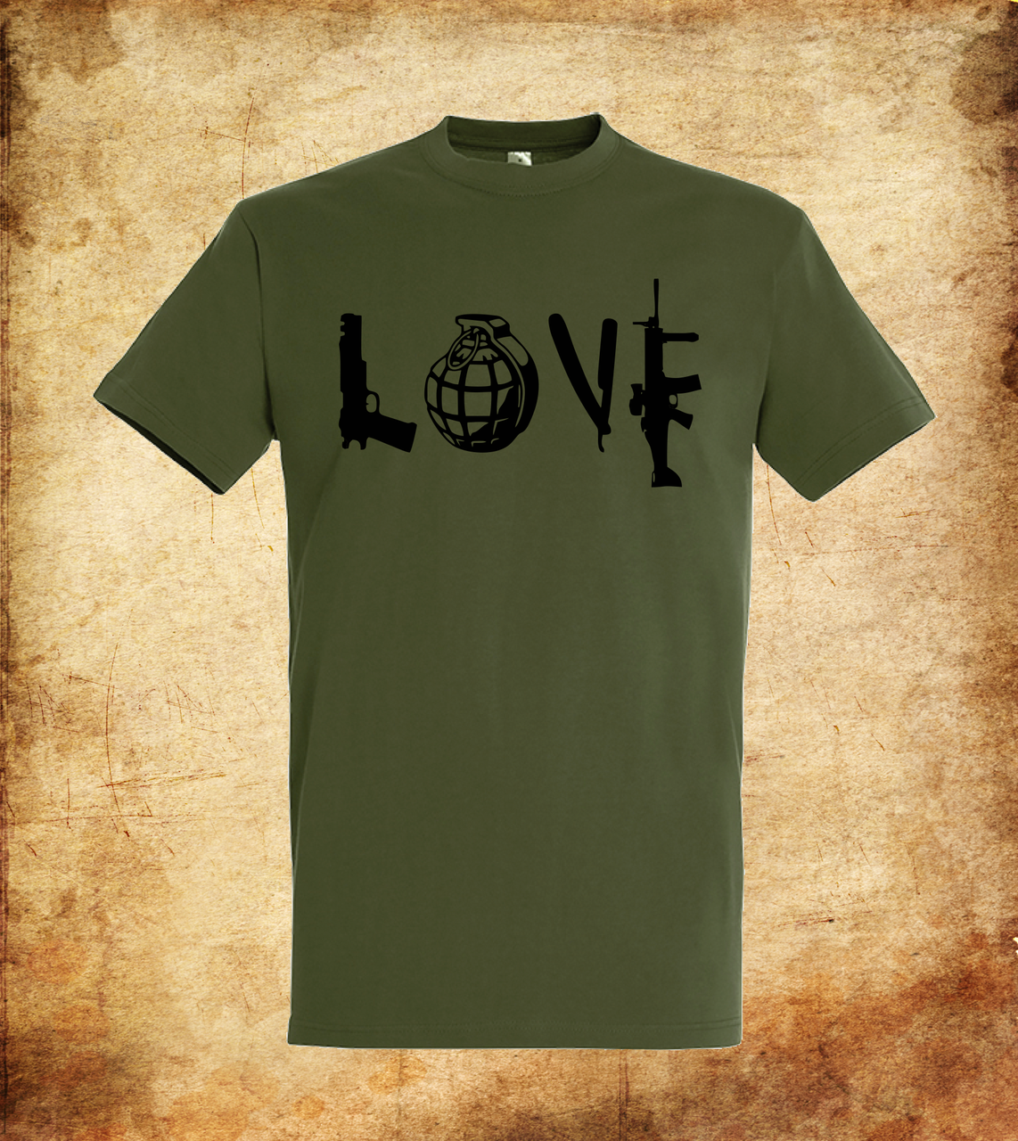 Футболка YOUstyle Love 0324 M Army, фото 1