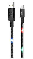 Кабель Hoco Lightning Spirit Led Voice Control U63 1.2 м, 2.4 A, чорний, фото 4