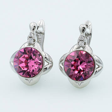 XUPING Сережки Родій Камені Swarovski, Висота 1.8 см, Ширина 1.3 см