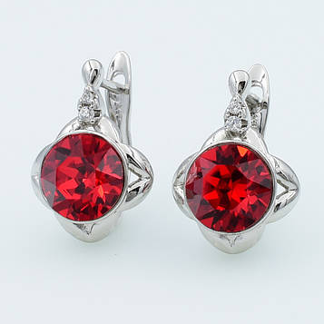 XUPING Сережки Родій Камені Swarovski, Висота 1.8 см, Ширина 1.3 см