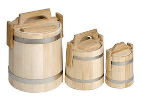 Діжка з липи для меду, діжка липа 1 л., обручі-нержавіюча сталь