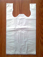 Пакеты-майка супер 25*45 см. белые полиэтиленовые прочные пакеты, пакет белый упаковочный от производителя