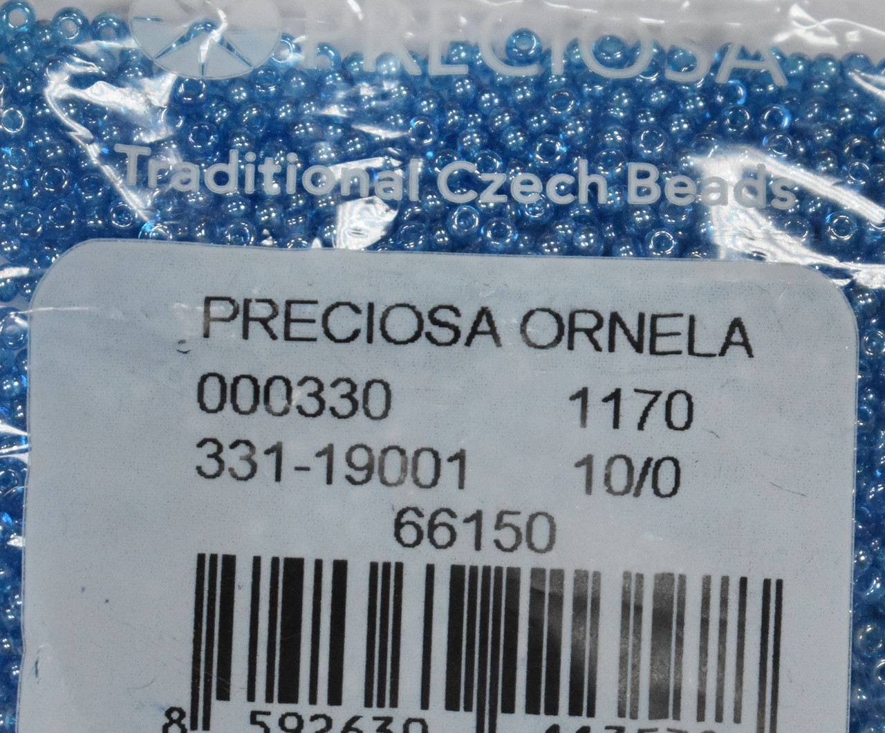 Бісер Preciosa 10/0 колір 66150 блакитний 5г, фото 1