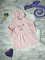 Платье Goldi на девочку с капюшоном нежно розовое на рост 110-116 см