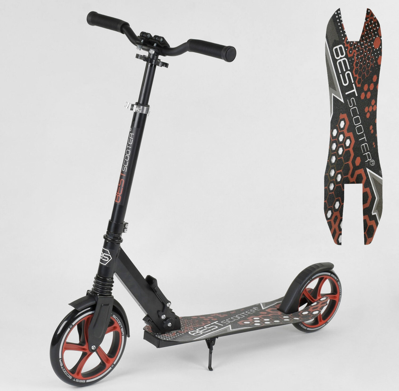 Самокат дитячий двоколісний для хлопчика дівчинки 7 8 9 років Best Scooter 88146 чорно-коричневий