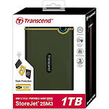 Жорсткий диск зовнішній Transcend USB 3.1 Gen1 StoreJet 25M3G 1TB 2,5 "Темно-зелений, фото 2