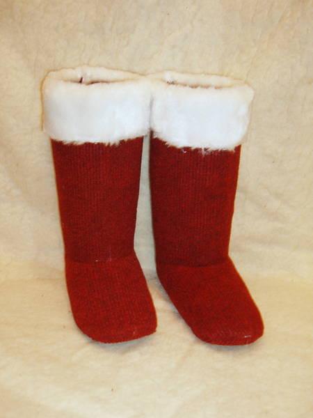 Чоботи (розмір 35-36) карнавальні БОРДО+ХУТРО, фото 1