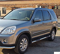 Пороги боковые (подножки-трубы с накладками) Honda CR-V 2001-2006 (Ø60)