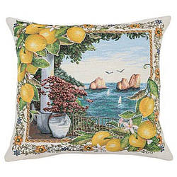 Наволочка гобеленова декоративна Пейзаж у лимонах 45х45 см