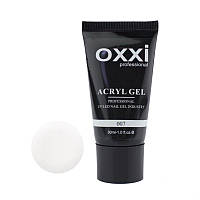 Акрил-гель Oxxi Professional Aсryl Gel 07 прозорий з шиммерами, 30 мл