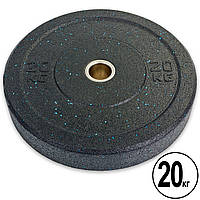 Блины (диски) бамперные для кроссфита Record RAGGY Bumper Plates ТА-5126-20 51мм 20кг черный